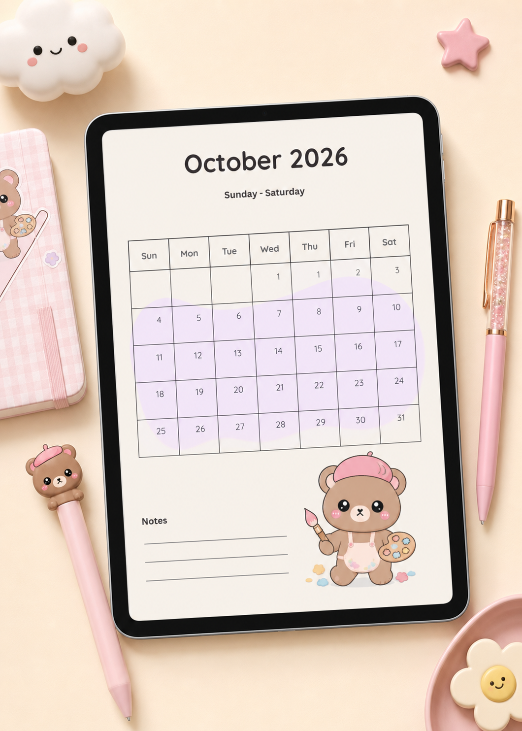 Bloomify School Year Calendar 2026-2027 (Digital PDF)